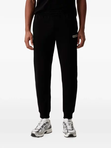 Pantaloni Ea7 Emporio Armani alergare cu autograf negru