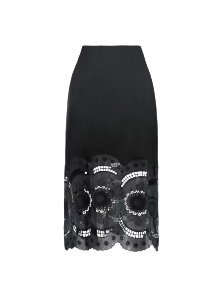 Satynowa spódnica midi Stella Mccartney czarna