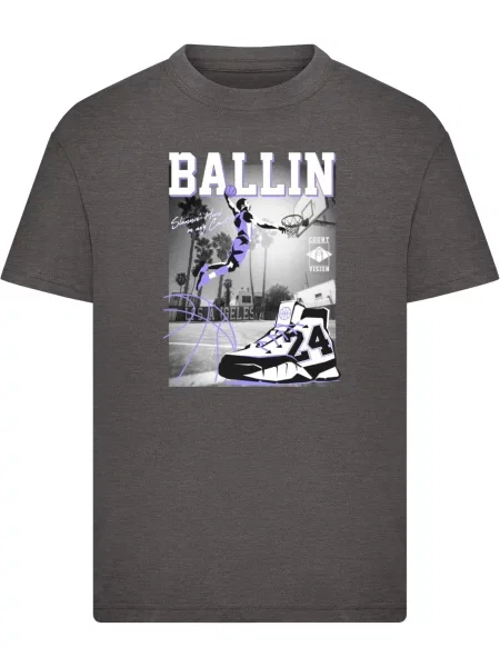 Mister Tee Tričko Ballin Hard tmavě / mix barev modrá