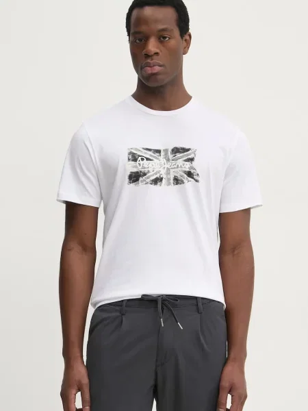 Pepe Jeans tričko FLAG BW bílé