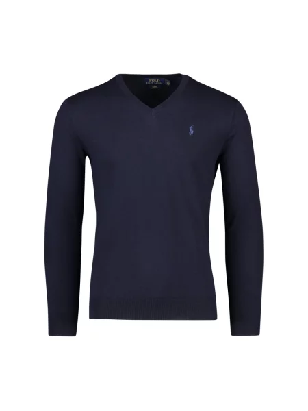 Polo Ralph Lauren Sweter Ls Sf Vn Pp Granatowy niebieski