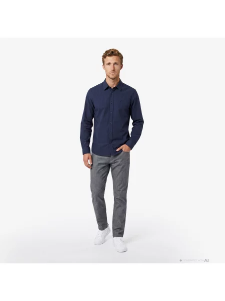 Lacoste Koszula Button-Down W Paski Regular Fit granatowa