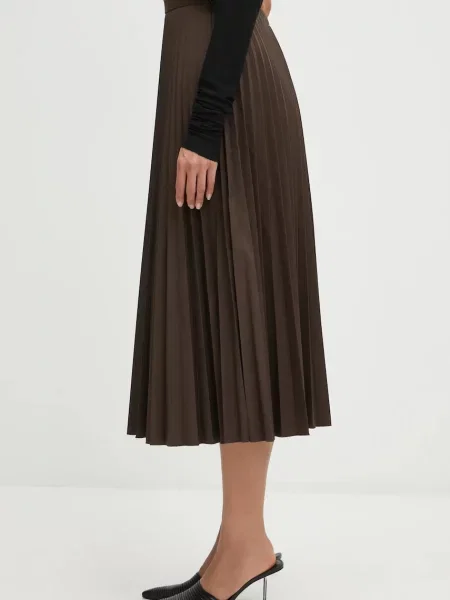 Юбка миди Mm6 Maison Margiela клеш коричневая