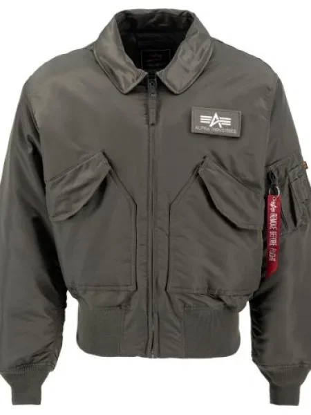ALPHA INDUSTRIES Prechodná bunda kaki sivá