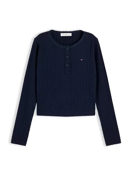 Tommy Hilfiger majica dugih rukava za djecu s pamukom plava