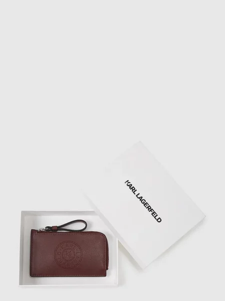 Шкіряний гаманець Karl Lagerfeld бордовий