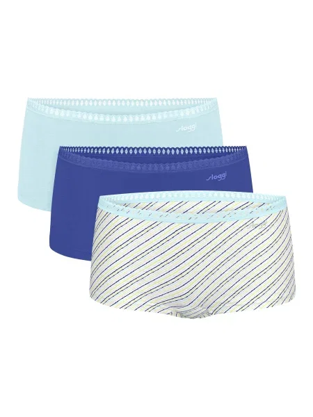 SLOGGI Kalhotky Blue GO Crush krémová / tyrkysová / tmavě modrá