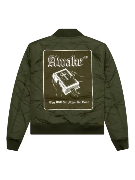 Geacă bomber Awake Ny cu broderie verde