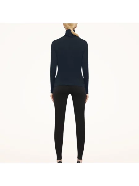 Top Wolford skórzany niebieski