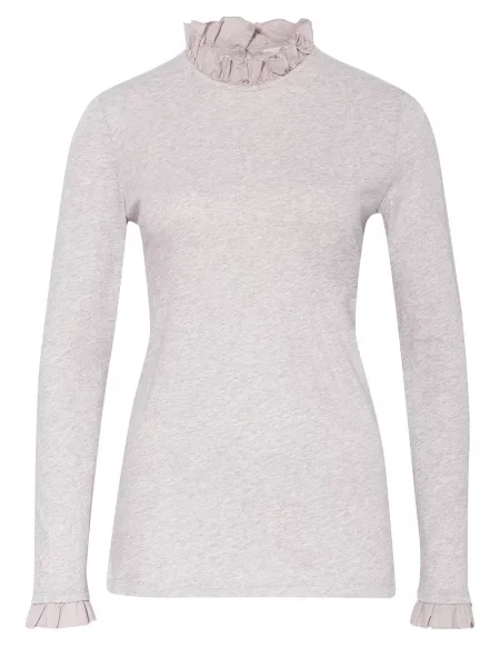 Rich&Royal Tričko S Dlouhým Rukávem Ze Směsi Materiálů světle šedá