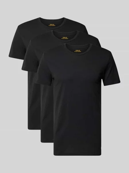 T-shirt z wyhaftowanym logo w zestawie 3 szt. Polo Ralph Lauren czarna