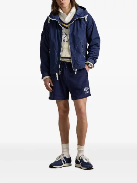 Hanorac Polo Ralph Lauren în carouri cu două rânduri de nasturi cu broderie albastru
