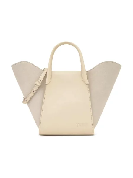 Кожена чанта Tous TULIP бежово