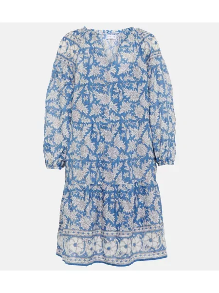 Zamatové šaty Velvet s potlačou modrá