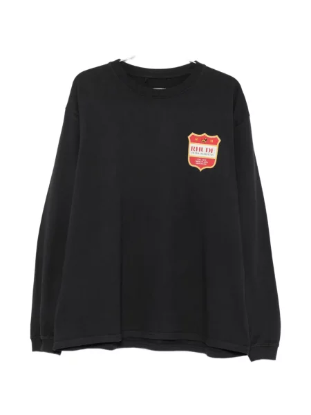 Lung tricou Rhude cu imagine negru