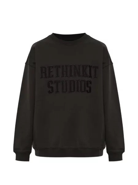Hanorac Rethinkit Studios cu broderie negru