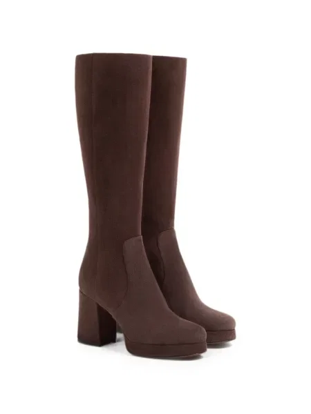 Botine Valentino Garavani din piele cu platformă maro