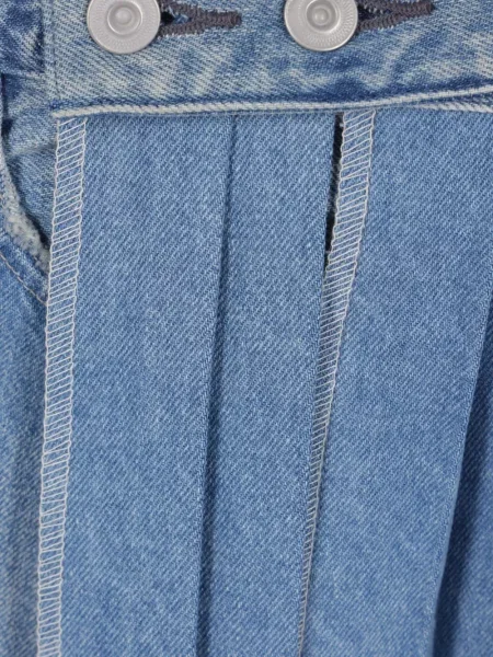 Fustă din denim Kuro plisată albastru