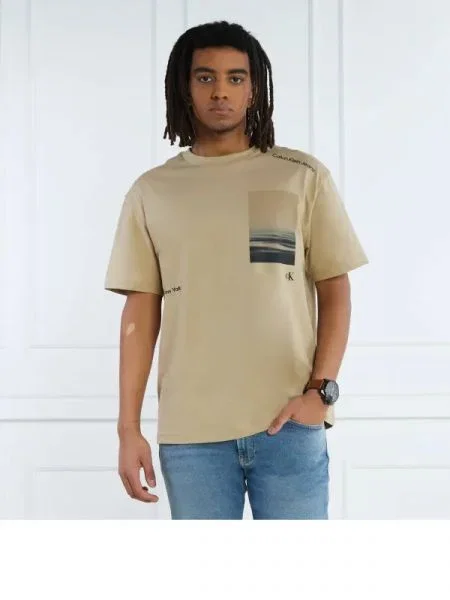 CALVIN KLEIN JEANS Tricou SERENITY BACK GRAPHIC bej