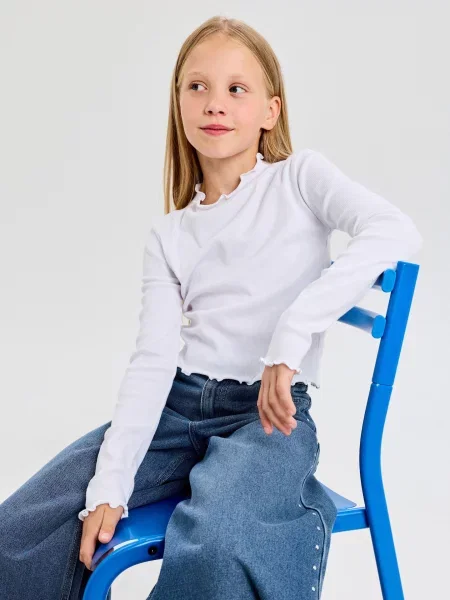 Sinsay Džíny wide leg s vysokým pasem modrá
