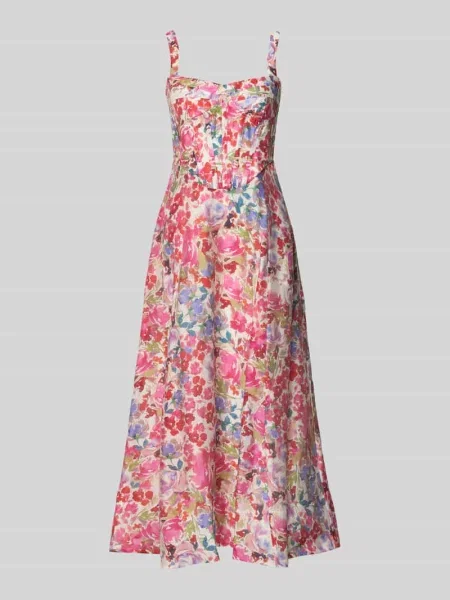 Sukienka koktajlowa we wzór na całej powierzchni model LILAH' Bardot