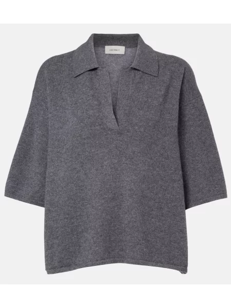 Tricou polo Lisa Yang din cașmir gri