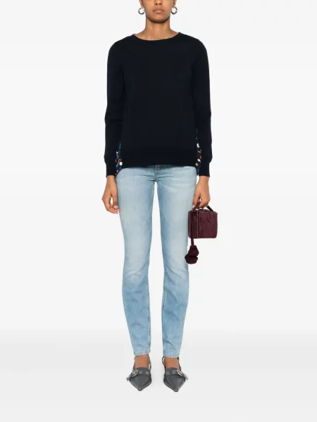Pulover Marc O'polo cu model floral cu imagine albastru