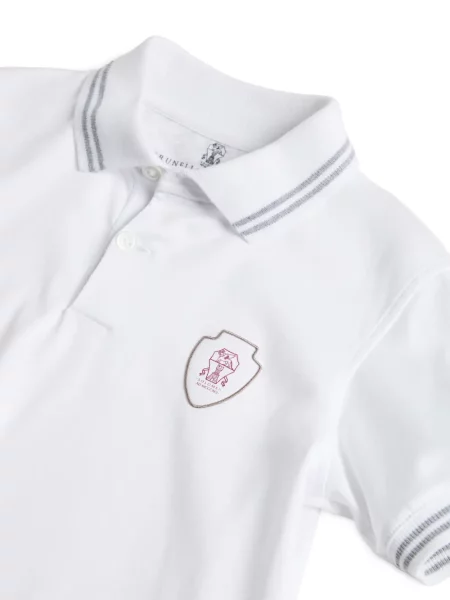 Koszulka polo dziecięca Brunello Cucinelli biała