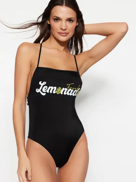 Gulerat costum de baie Trendyol negru