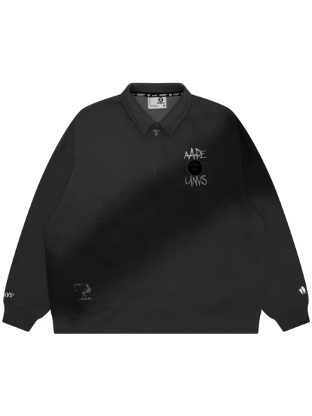Polo Aape By A Bathing Ape cu broderie negru