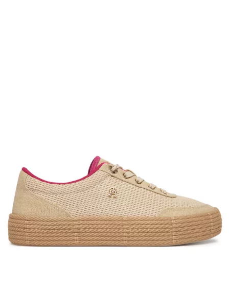 Tommy Hilfiger Espadrile Th Foxing Platform Rope bež