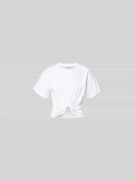 T-shirt z marszczeniami Rabanne biała