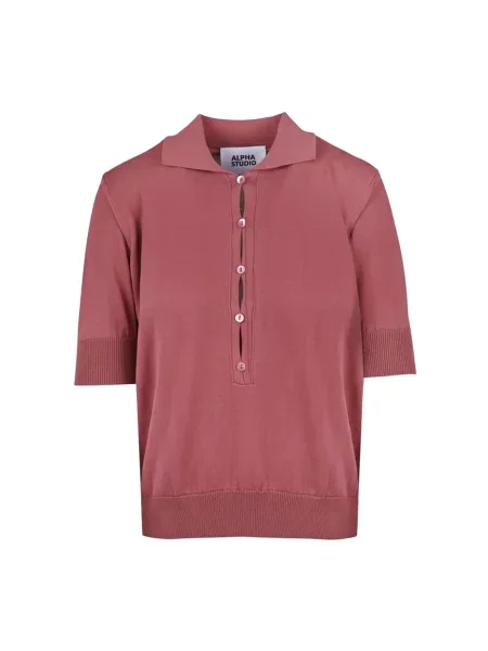 Koszula z krótkim rękawem Alpha Studio z krótkim rękawem różowa