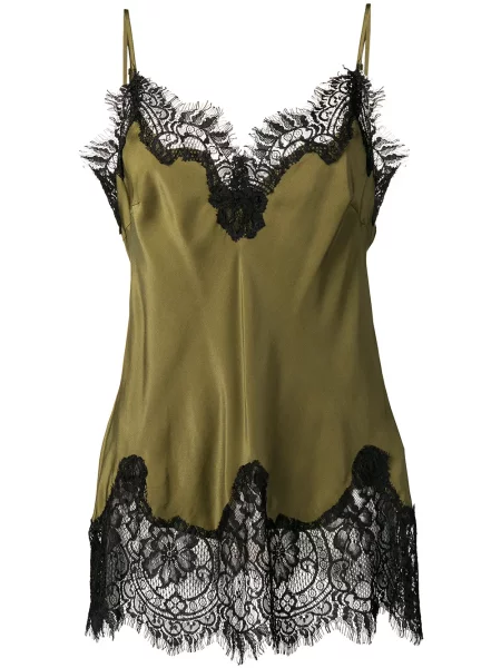 Top Gold Hawk din dantelă verde