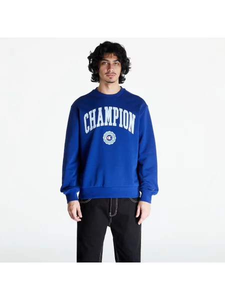 Суичър без качулка Champion с принт синьо