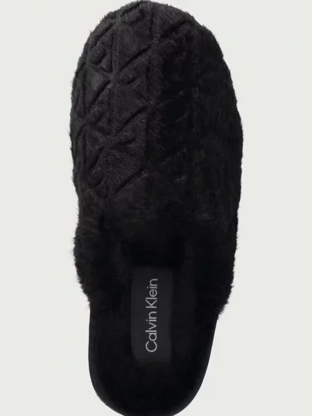 Szőrös otthoni papucs Calvin Klein fekete