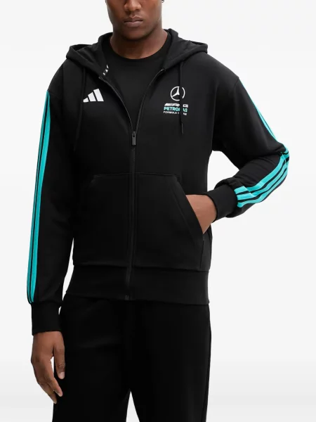 Pantaloni Adidas cu dungi alergare negru