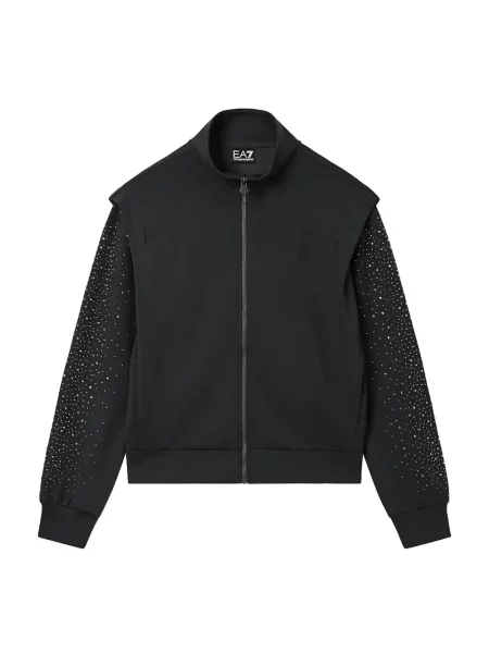 Кристал суичър с цип Ea7 Emporio Armani черно