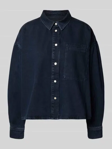 Bluzka jeansowa o kroju relaxed fit z czystej bawełny model NALAANI' Armedangels granatowa
