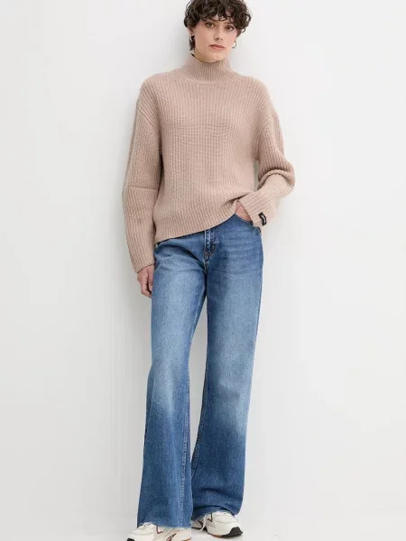 Calvin Klein Jeans Pulover z dodatkom volne rjava