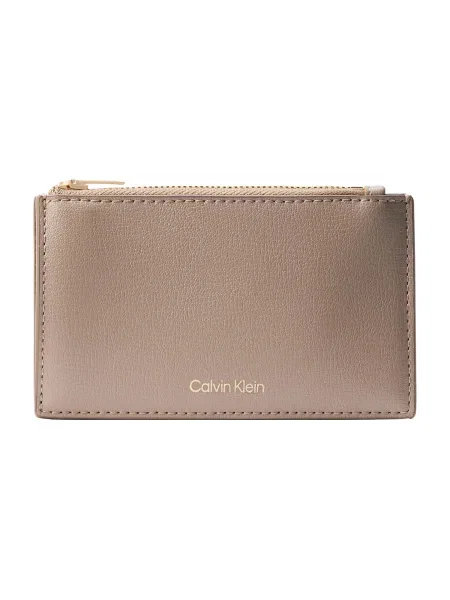 Denarnica Calvin Klein Foil Logo Top Cardcase bež