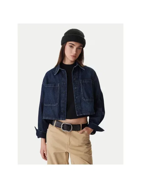 G-Star Raw Jeans srajca Mornarsko Boxy Fit modra