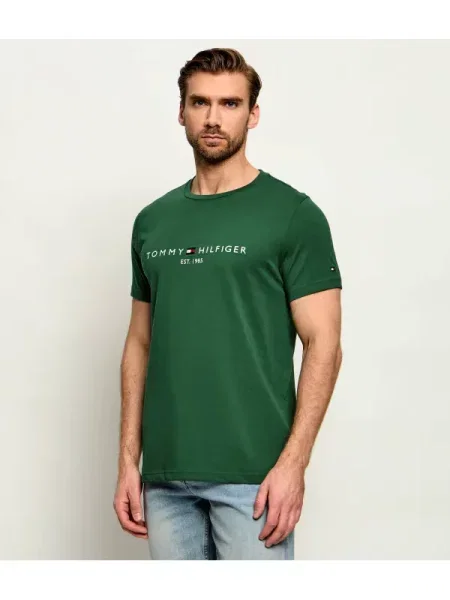 Tommy Hilfiger Tricou Logo închis verde