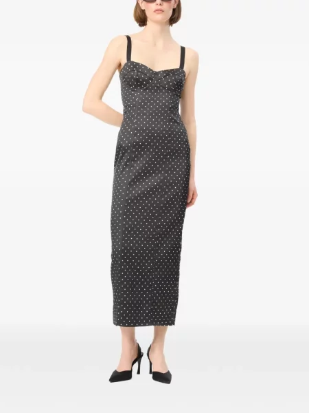 Rochie midi Rotate Birger Christensen din satin negru