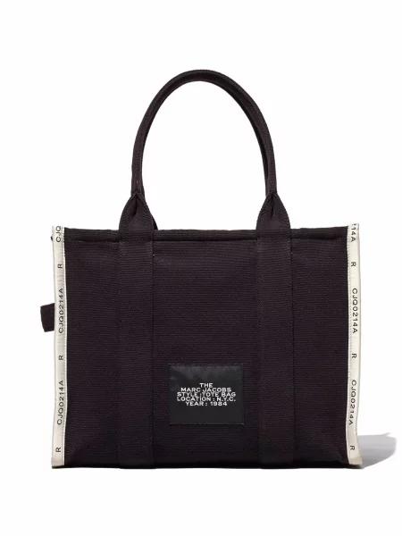 Žakárová velká kabelka Marc Jacobs černá