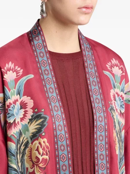 Top Etro cu model floral cu imagine roșu
