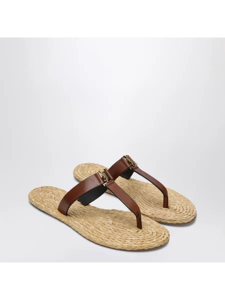 Sandały Saint Laurent skórzane brązowe