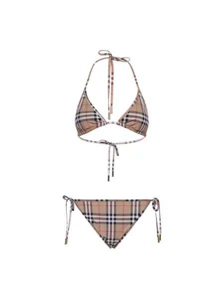 Torba plażowa Burberry w kratkę beżowa