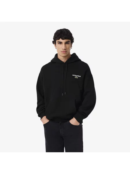 Lacoste Bluza Z Kapturem Loose Fit czarna