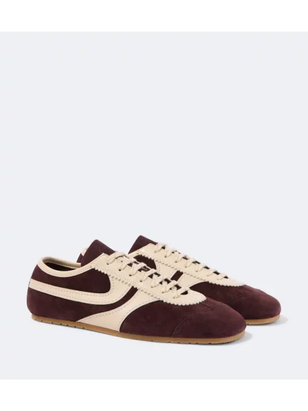 Sneakerși Dries Van Noten din piele de căprioară violet